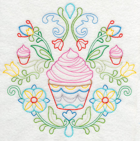 Swedish Folk Art - Cupcakes (Vintage)