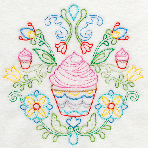 Swedish Folk Art - Cupcakes (Vintage)