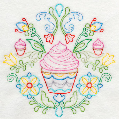 Swedish Folk Art - Cupcakes (Vintage)