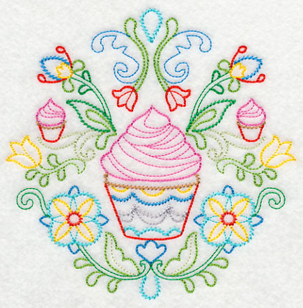 Swedish Folk Art - Cupcakes (Vintage)