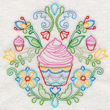 Swedish Folk Art - Cupcakes (Vintage)