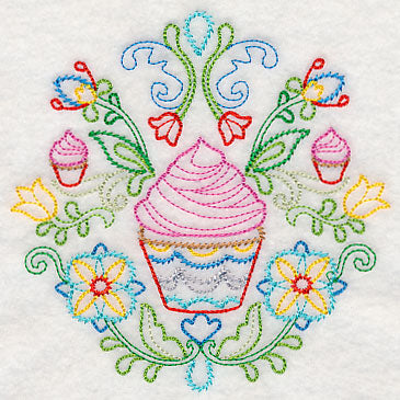 Swedish Folk Art - Cupcakes (Vintage)