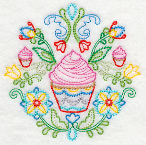 Swedish Folk Art - Cupcakes (Vintage)