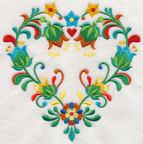Folk Art Heart of Flowers