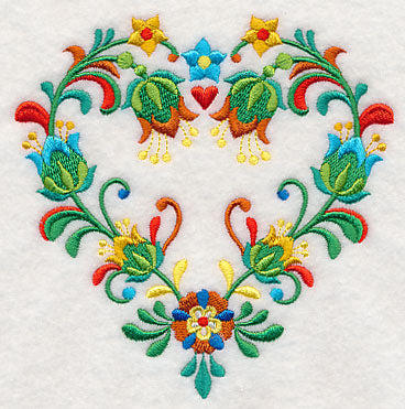 Folk Art Heart of Flowers