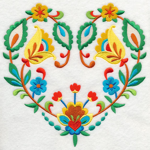 Folk Art Heart in Bloom