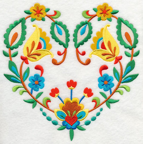 Folk Art Heart in Bloom