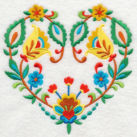 Folk Art Heart in Bloom