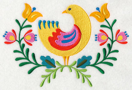 Folk Art Bird in Bloom