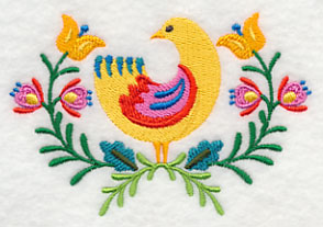 Folk Art Bird in Bloom