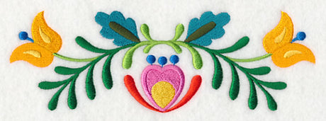 Folk Art Bird in Bloom Border