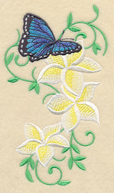 Frangipani and Butterfly Flourish