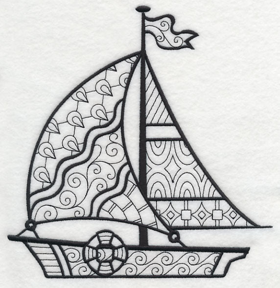 Soaring Sailboat (Blackwork)