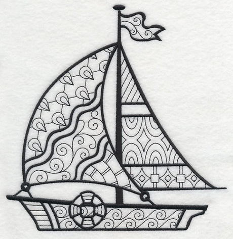Soaring Sailboat (Blackwork)
