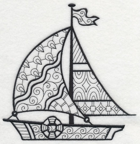 Soaring Sailboat (Blackwork)