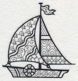 Soaring Sailboat (Blackwork)