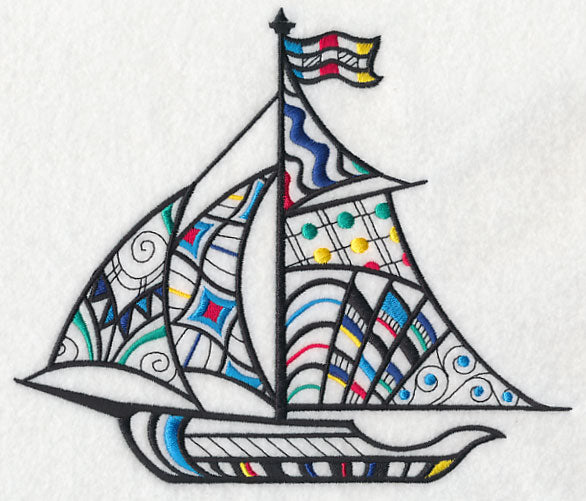 Sailboat at Sea (Blackwork)