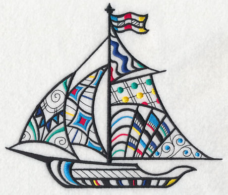 Sailboat at Sea (Blackwork)