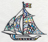 Sailboat at Sea (Blackwork)