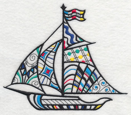 Sailboat at Sea (Blackwork)