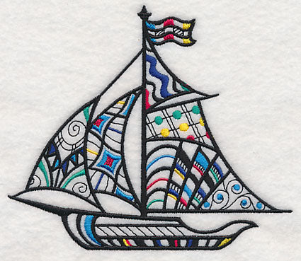 Sailboat at Sea (Blackwork)