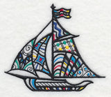 Sailboat at Sea (Blackwork)