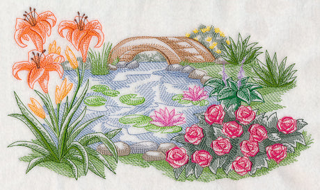 Garden Bridge Serenity (Toile)