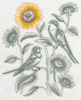 Sunflower and Barn Swallows (Toile)
