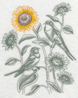 Sunflower and Barn Swallows (Toile)