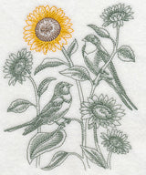 Sunflower and Barn Swallows (Toile)