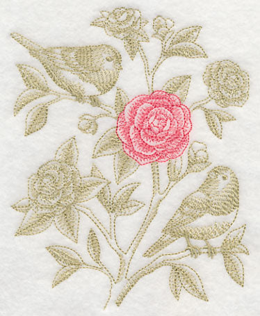 Camellia and Juncos (Toile)