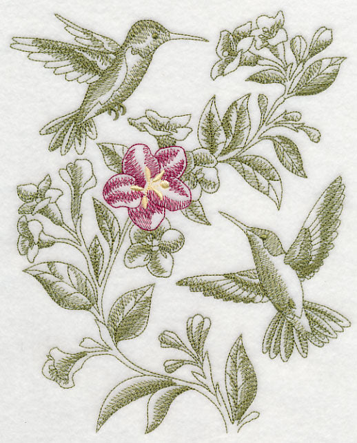 Weigela and Hummingbirds (Toile)