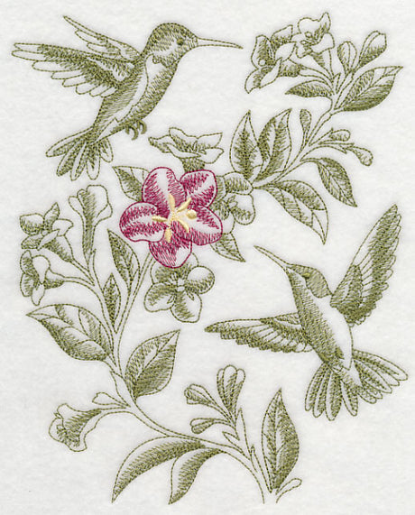 Weigela and Hummingbirds (Toile)