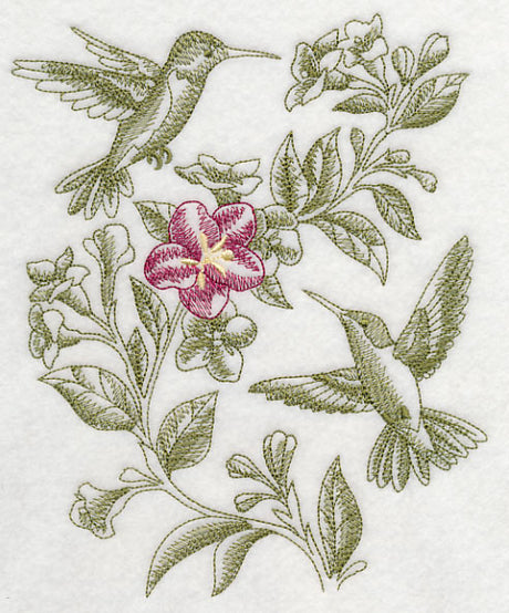 Weigela and Hummingbirds (Toile)