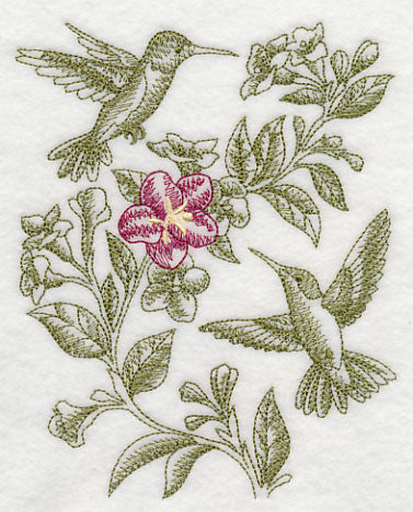 Weigela and Hummingbirds (Toile)