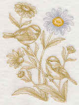 Daisy and Chickadees (Toile)
