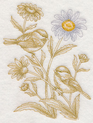 Daisy and Chickadees (Toile)