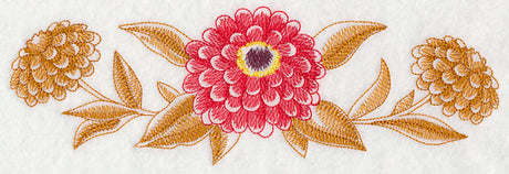 Zinnia Border (Toile)
