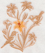 Daylily and Orioles (Toile)