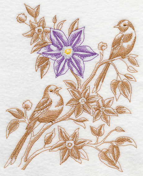 Clematis and Scissortail Flycatcher (Toile)