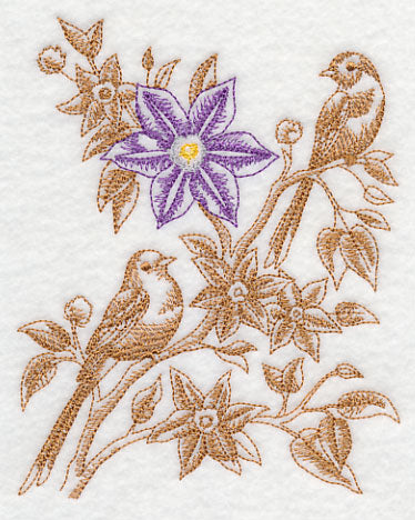 Clematis and Scissortail Flycatcher (Toile)