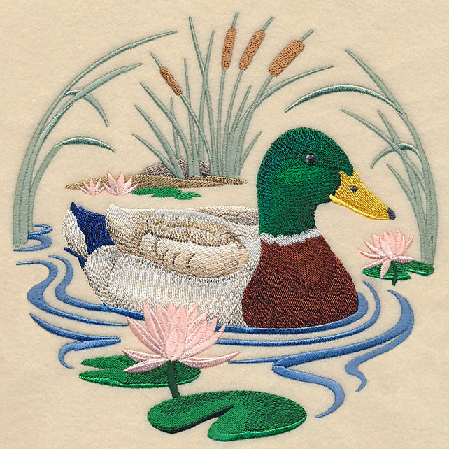 Mallard Duck Scene – Embroidery Library