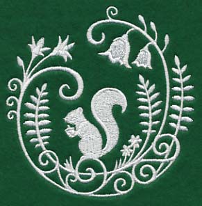 Squirrel Whitework Scene