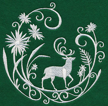 Deer Whitework Scene