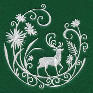 Deer Whitework Scene