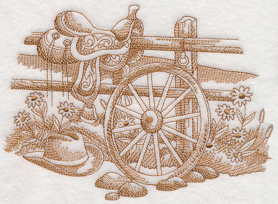 Wagon Wheel Scene (Toile)
