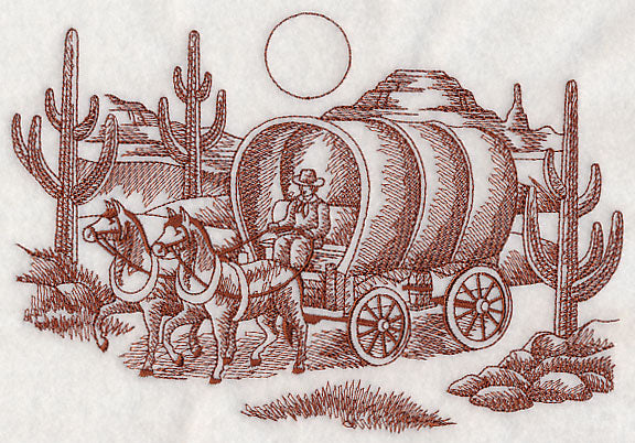 Covered Wagon Scene (Toile)