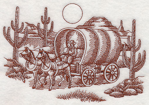 Covered Wagon Scene (Toile)