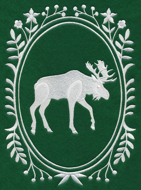 Wild Woodland Whitework Cameo - Moose