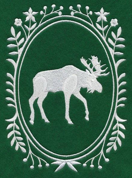 Wild Woodland Whitework Cameo - Moose